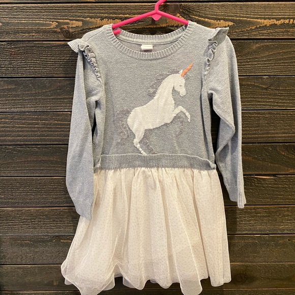Gap Girl Unicorn Flutter Sleeve Thule Dress 5T